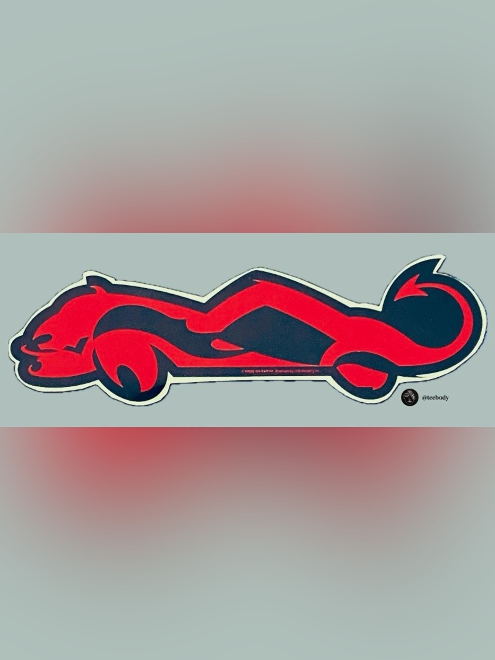 Vintage 1999 C&D Visionary Made On Earth Tribal Devil Cat Sticker Red Black NOS